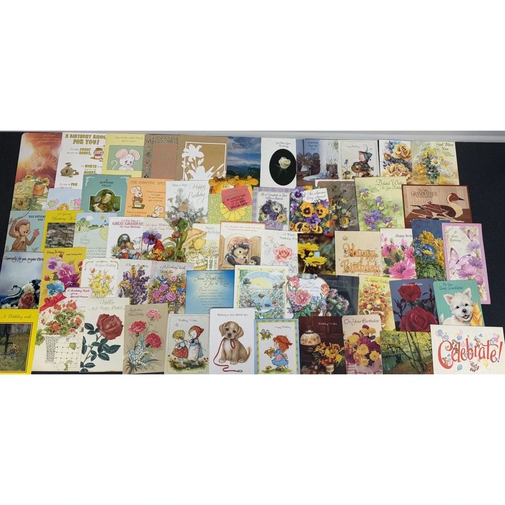 Vintage Birthday Cards Some Fronts ONLY Scrapbooking Crafts Decoupage Lot of 50+